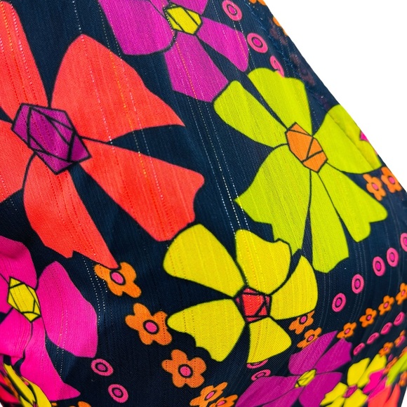 Julie Brown New York Floral Fit and Flare Dress Multicolor Metallic Sz 6 - Picture 10 of 12